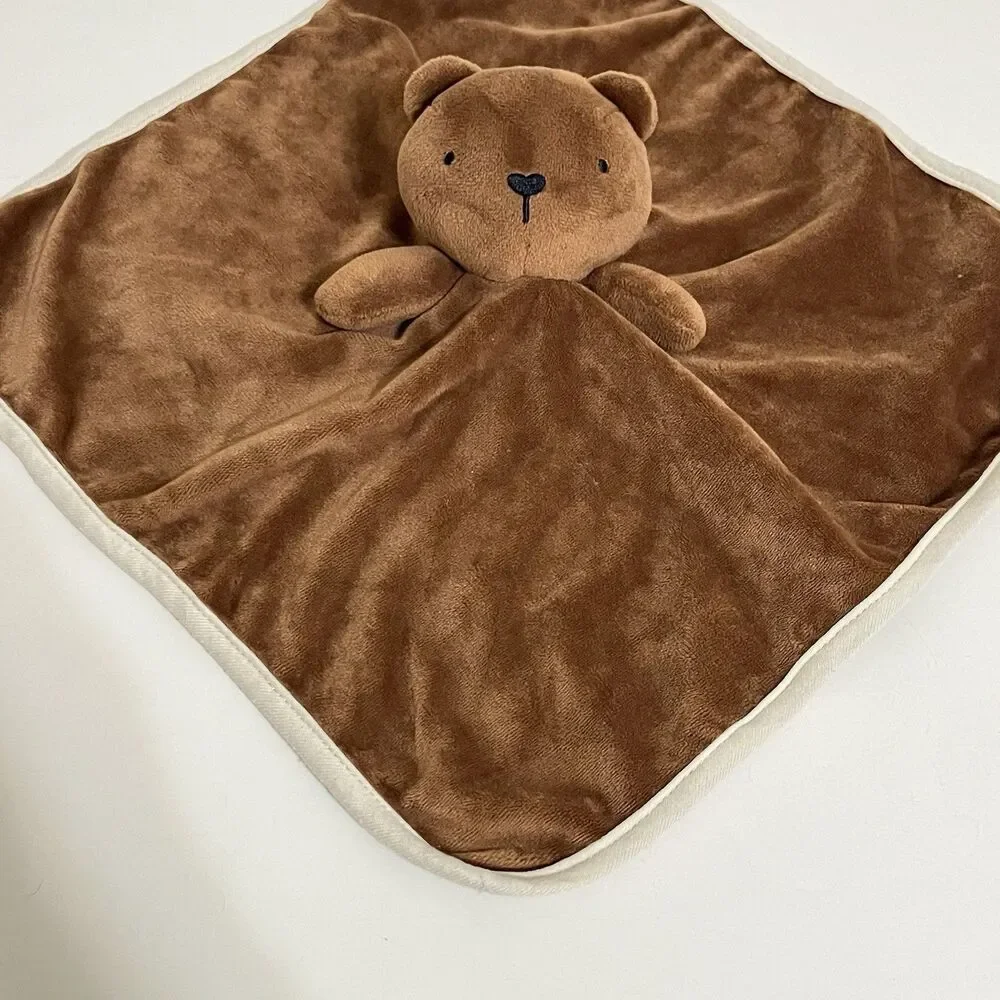 G & W Kids Brown Teddy Bear Velour Security Blanket Lovey Lovie Blankie